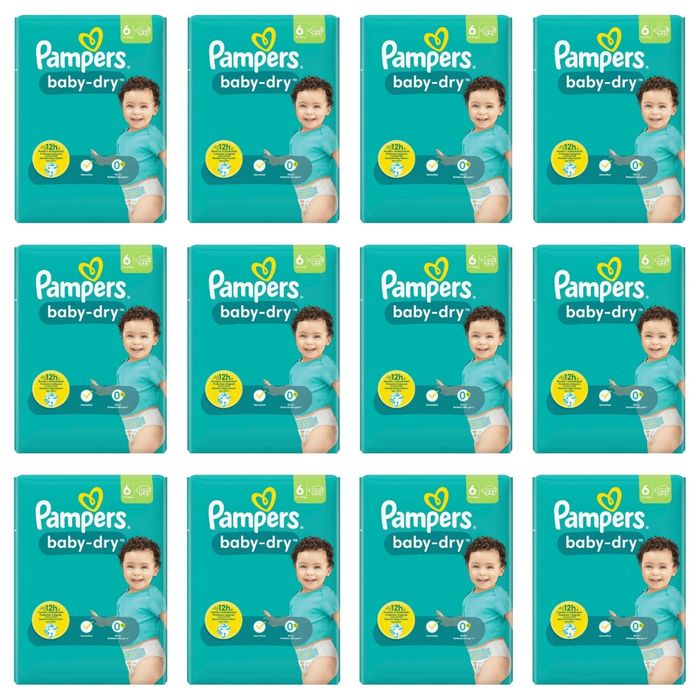 Lot de 264 Couches Pampers Baby Dry 13-18KG Taille 6 Neuf