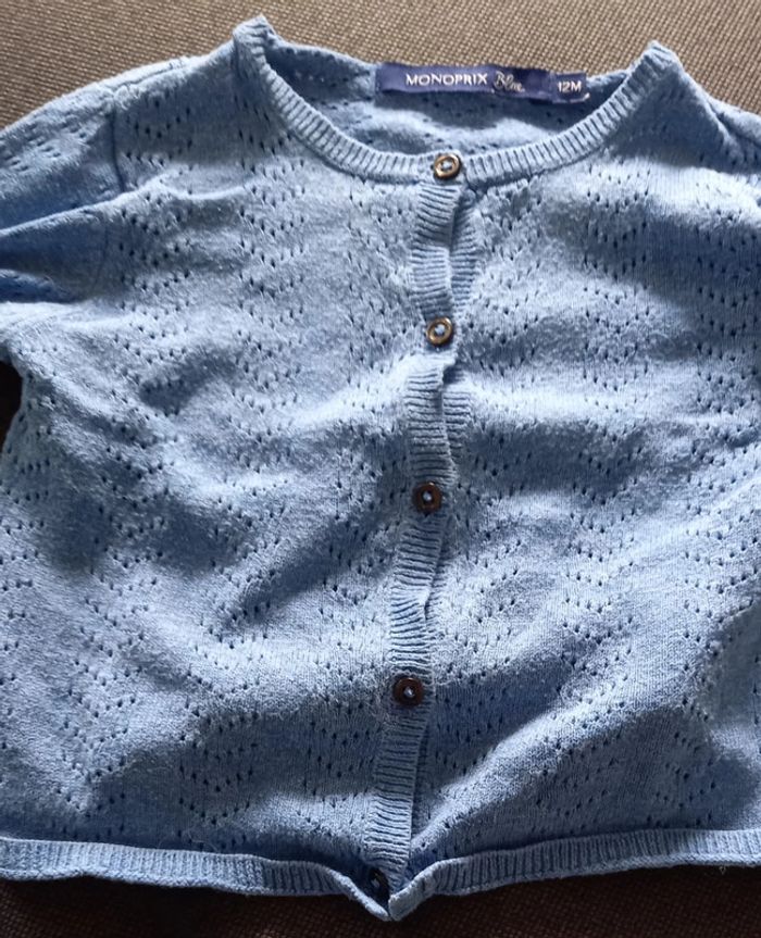 Gilet bleu 12 mois monoprix