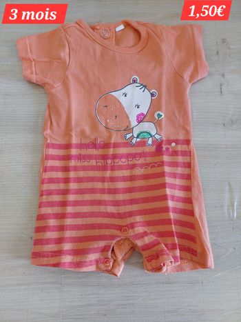 Combishort orange 3 mois 