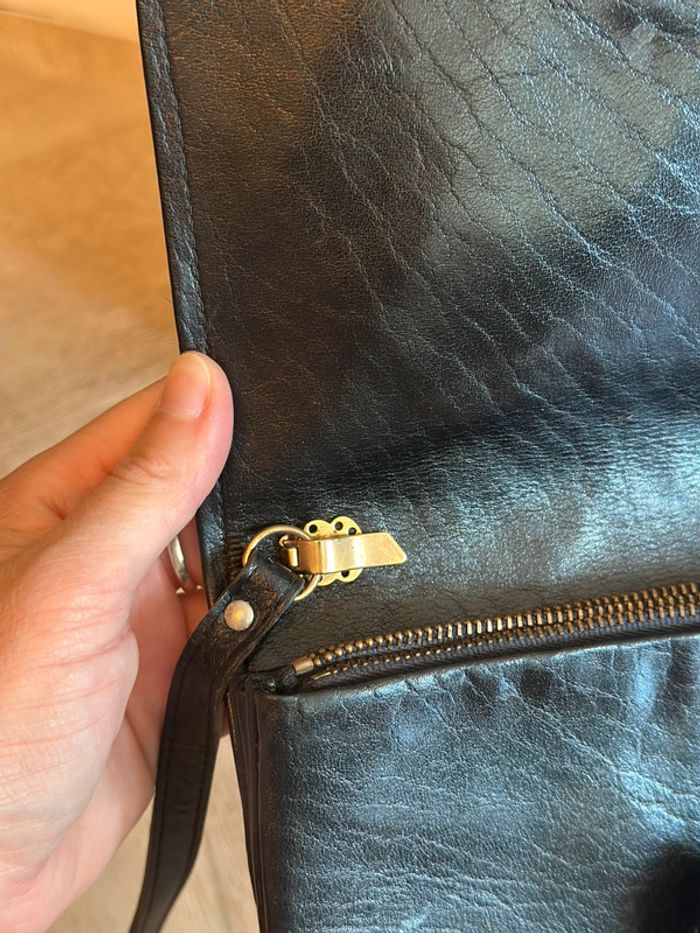 Sac bandoulière/pochette en cuir de croco noir authentique Jean Charles Paris (vintage 70s’) - photo numéro 8