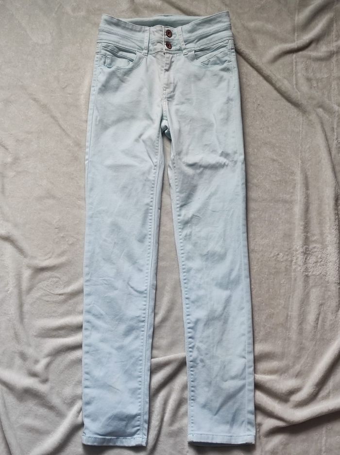 Jean coupe droite bleu clair taille XS - photo numéro 2