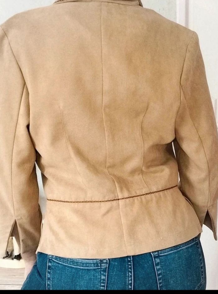 Veste blazer - Suédine - Sépia Vintage - Made in France 38 actuel - Parfait État - photo numéro 2