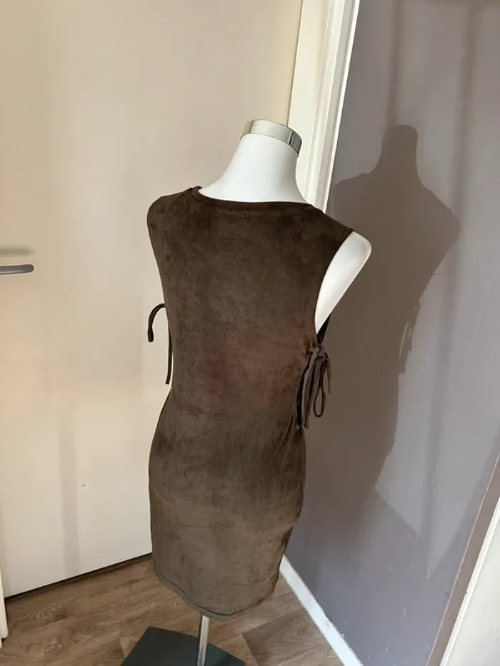HF robe en peau de pêche, kaki, femme, taille 3/40 - photo numéro 2
