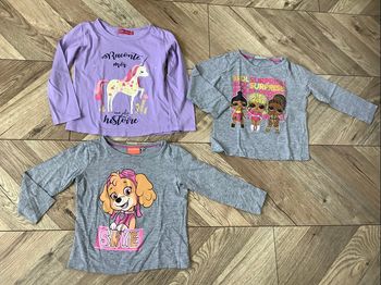 Lot 3 tshirt manches longues  5 ans  pat patrouille stella  lol  licorne in extenso  très bon état 