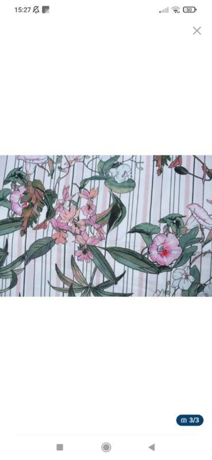 Coupon tissu fleur