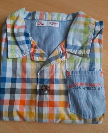 Chemise à carreaux multicolore 12mois