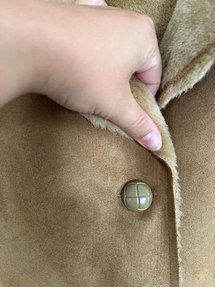 Manteau long fausse fourrure et daim Taille XL - photo numéro 3