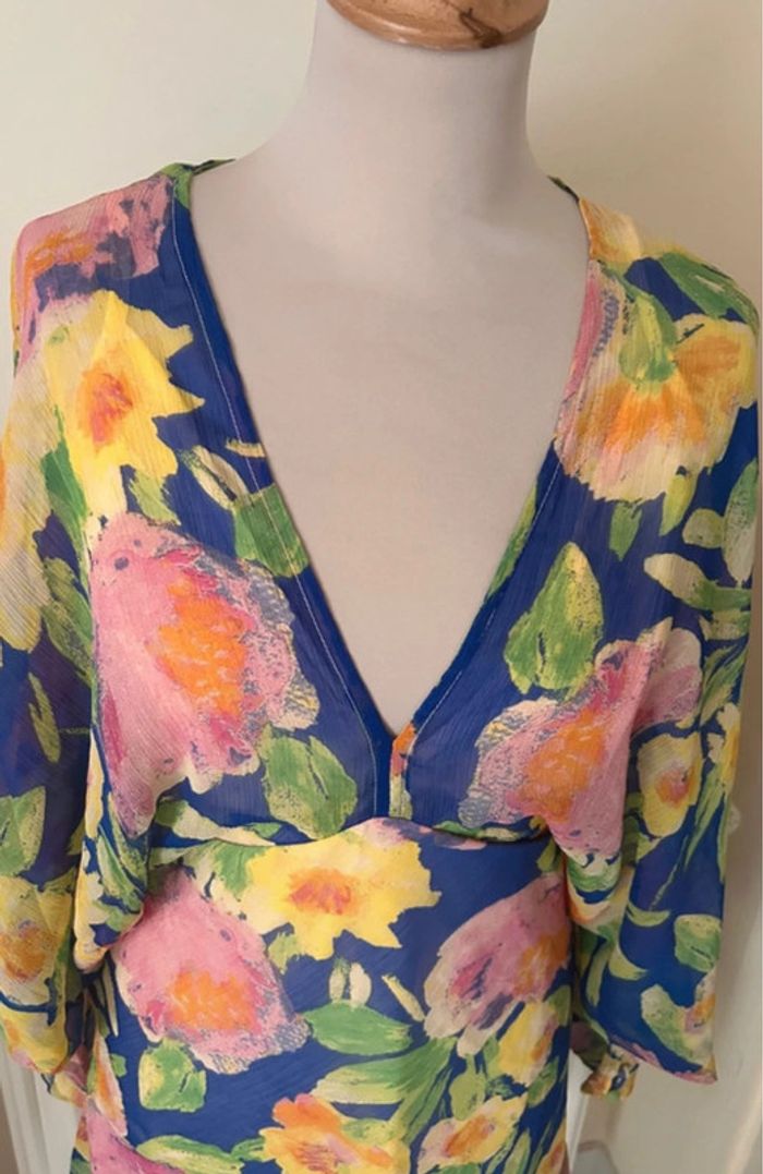 Robe d’été fleurie, bleue, Asos - photo numéro 2