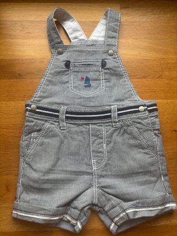 Jolie salopette short Obaibi 3 mois garçon comme neuve