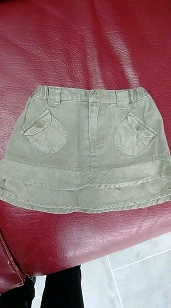 Jupe kaki coton et velours