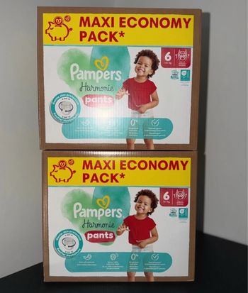 2 cartons de couches Pampers harmonie pants taille 6
