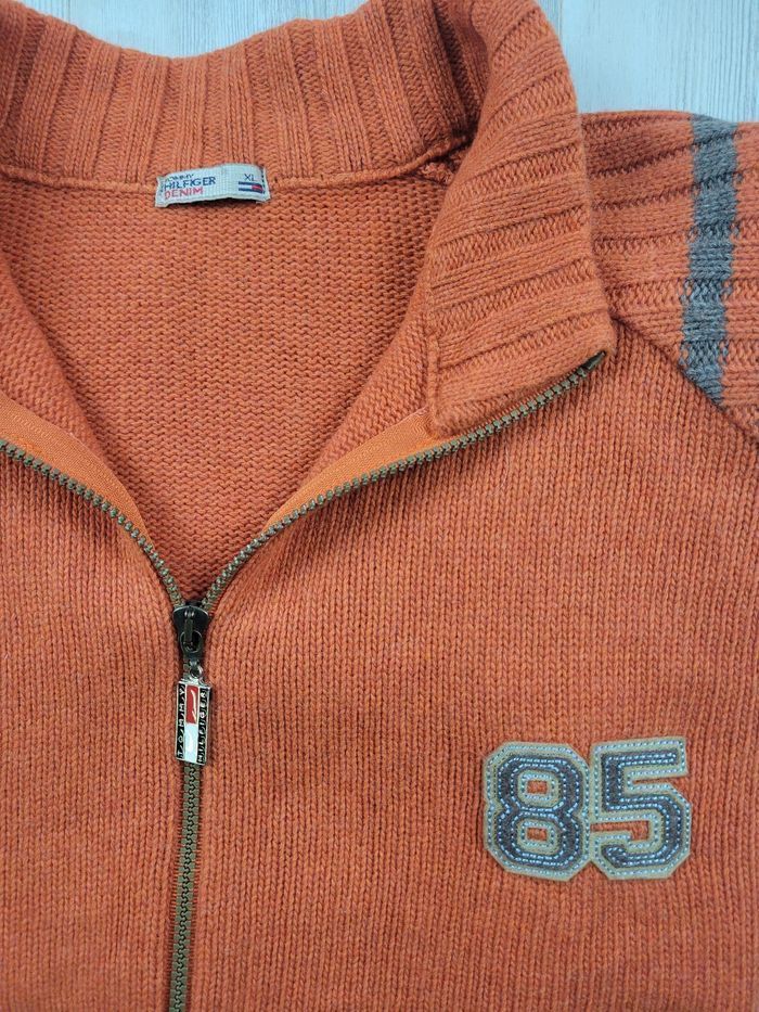 Pull / sweat zippé Tommy Hilfiger Denim laine – XL – vintage - photo numéro 3