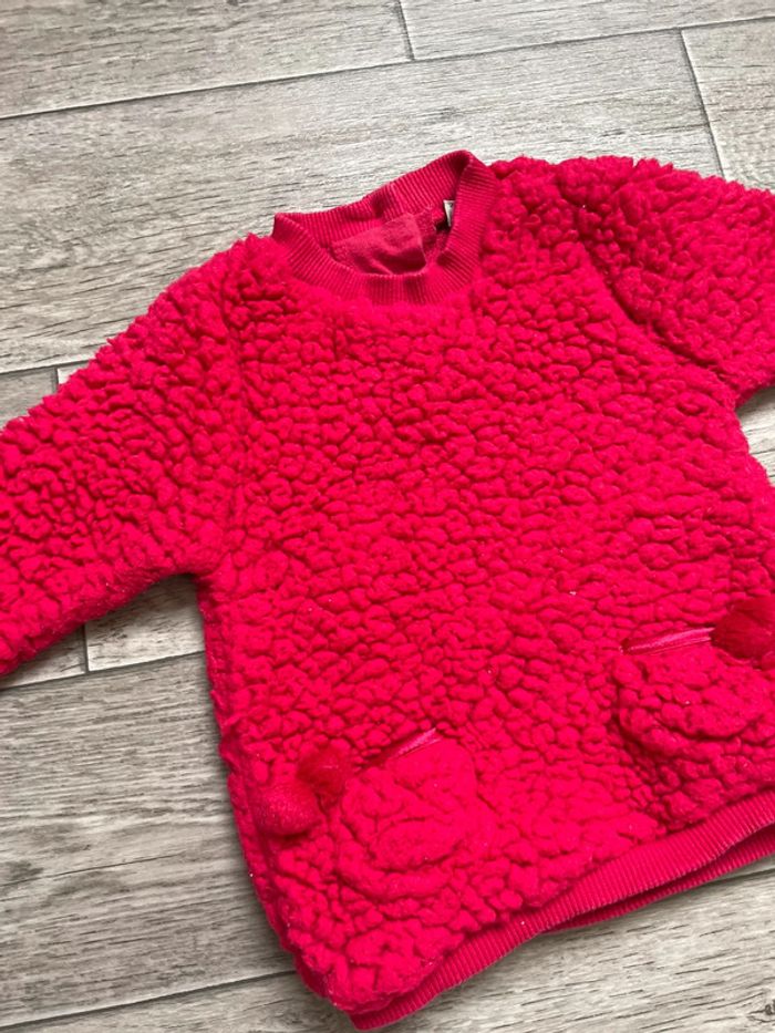 Pull chaud fushia - grain de blé 6 mois - photo numéro 2