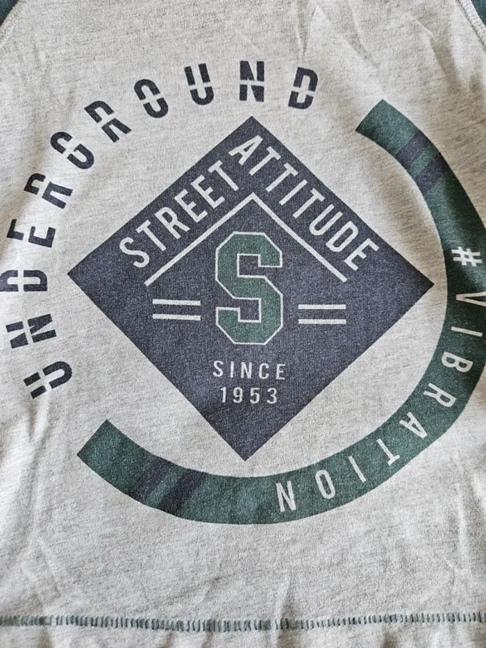 T-shirt de pyjama garçon - Taille 4 ans - Tissaia - Gris et vert - photo numéro 5