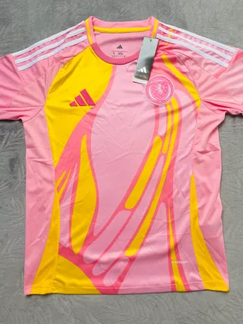 Maillot concept foot Écosse rose jaune taille S