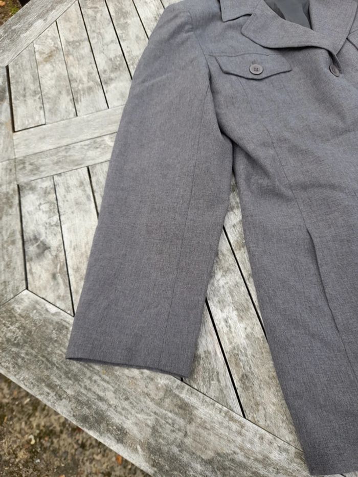Veste tailleur polyester gris T42 - photo numéro 3