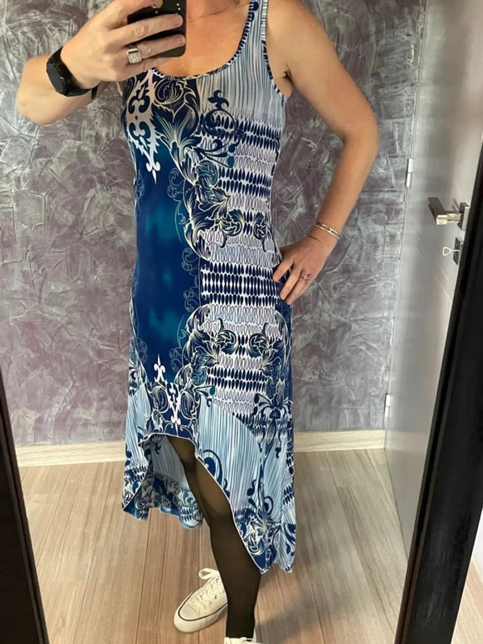 Superbe robe 2 longueurs bleue - photo numéro 3