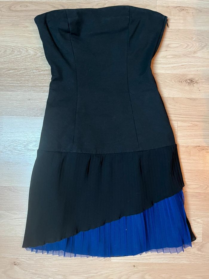 Jolie robe bustier noire et bleue Naf Naf