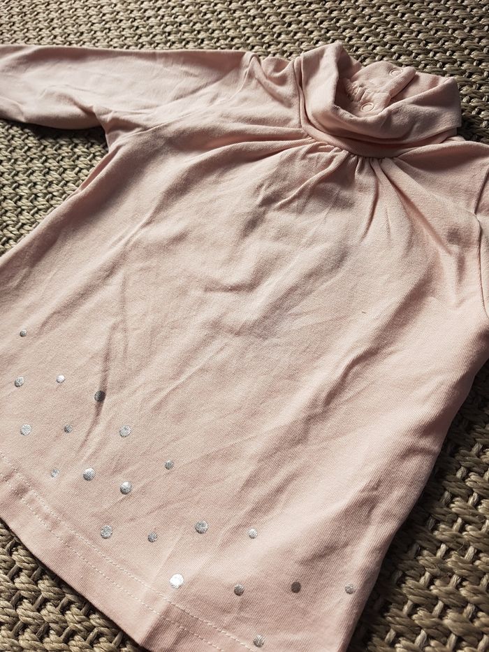 Lot de 3 t-shirts col roulé fille - 6 mois - photo numéro 2