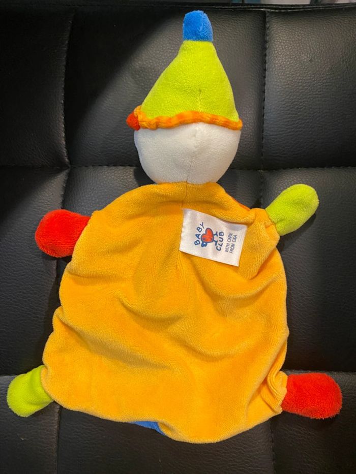 doudou plat clown bleu orange rouge vert étoile Baby Club C&A - photo numéro 3