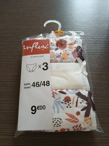 Lot de 3 culottes en coton multicolore 46/48