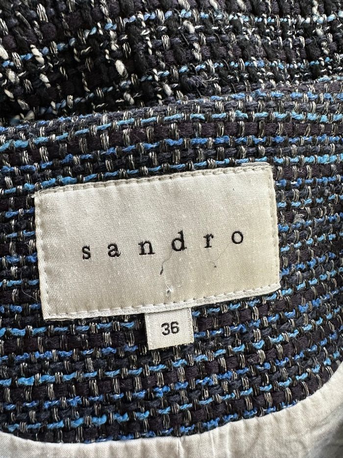 Veste en tweed bleue marine Sandro T36 S - photo numéro 9