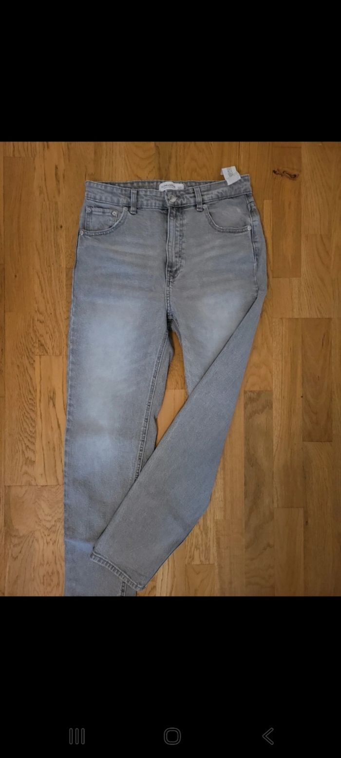 Jean droit Gris Pull&bear - photo numéro 2
