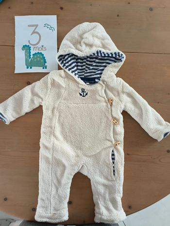 Surpyjama Les Petits Cœurs A La Mer garçon 3 mois