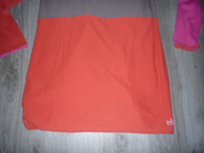 GILET LONG ORANGE / ROSE ET GRIS "MISS CAPTAIN" - TAILLE 2 - n°03 - photo numéro 6