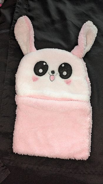 Chapeau rembourré forme animal dessin animé doux rose et blanc taille M 6/5 ans jamais porté