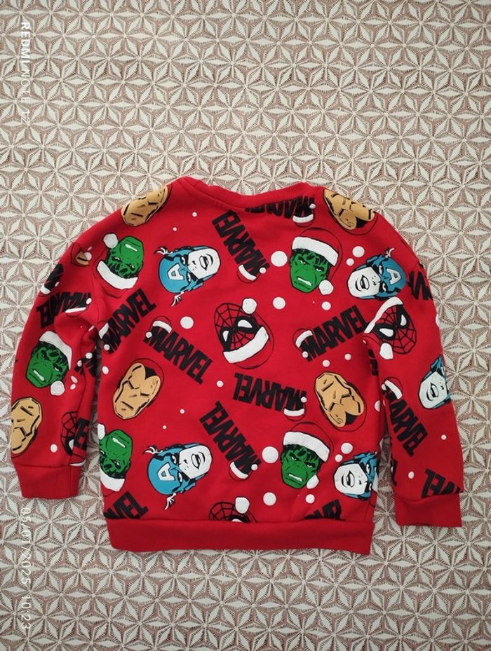 Sweat garçon intérieur polaire marvel noel 4-5ans - photo numéro 3