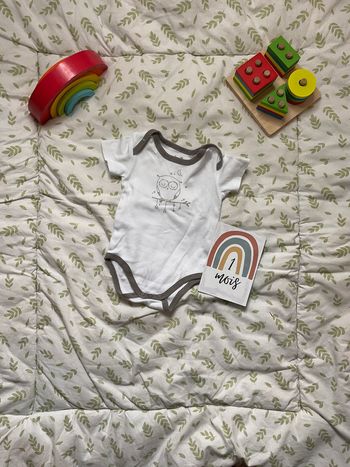 body manches courtes blanc et gris 1 mois influx