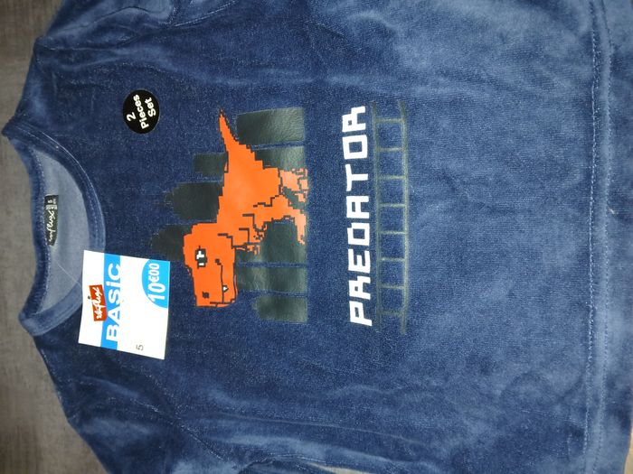 ensemble pyjamas en velours garcon dinosaure 5 ans - photo numéro 2