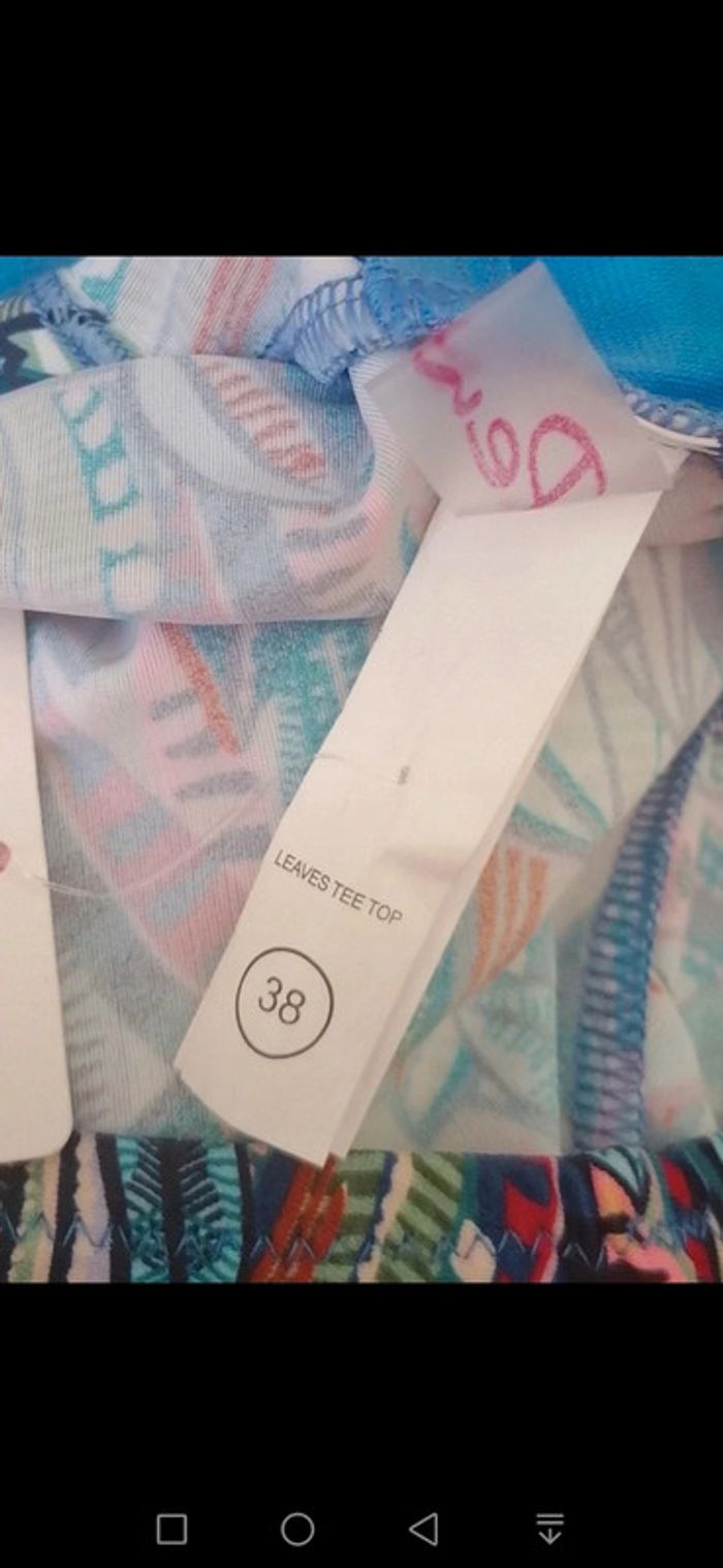 Haut de maillot de bain / croc top bleu / turquoise Taille 38 - photo numéro 14