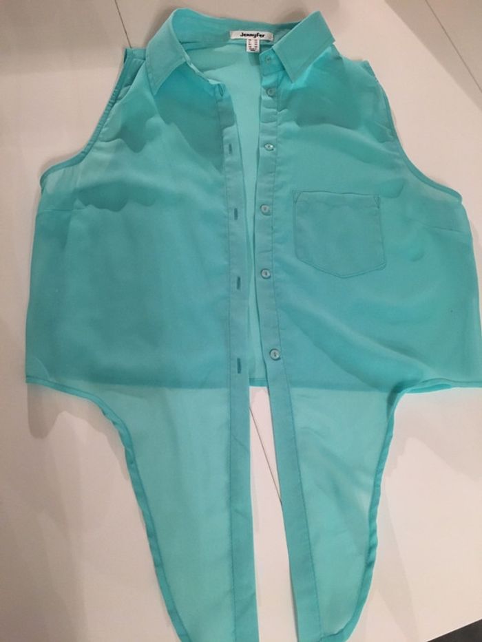 Petit haut bleu turquoise a nouer
