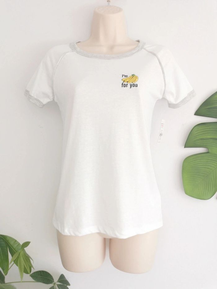 Tee-shirt blanc écusson banane Ardene Taille XS