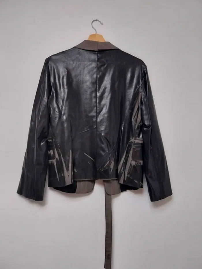 Blazer marron et noir satiné Annapianura 42 - photo numéro 2