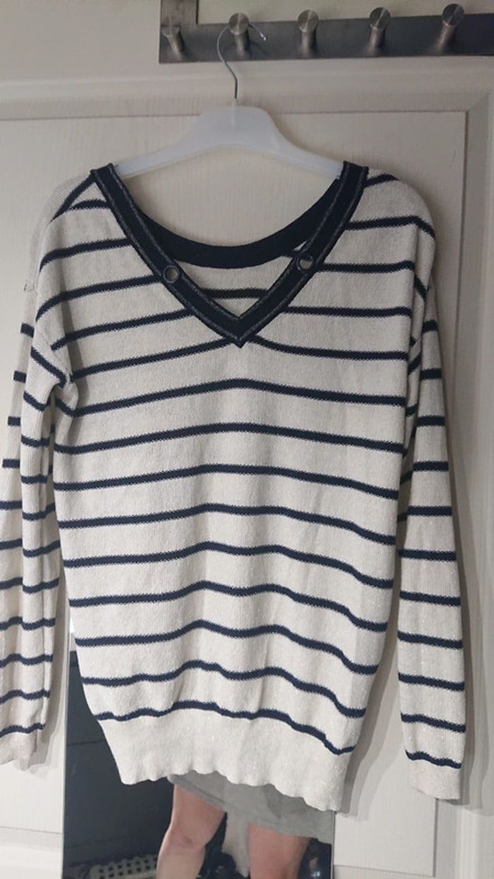 Pull marinière promod t s 36 - photo numéro 3
