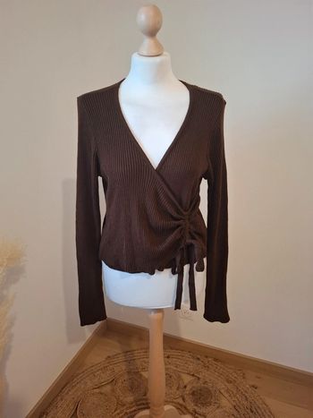 Pull cache-coeur marron taille S/M 36/38