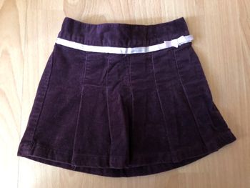Jolie jupe courte plissée en velours violet H&M T. 18 mois/80 cm TBE