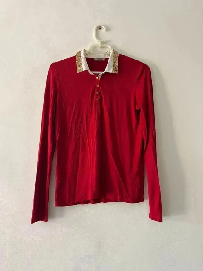 Haut rouge à sequin - Taille M - photo numéro 2