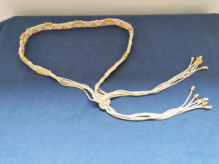 Ceinture écrue corde et perle