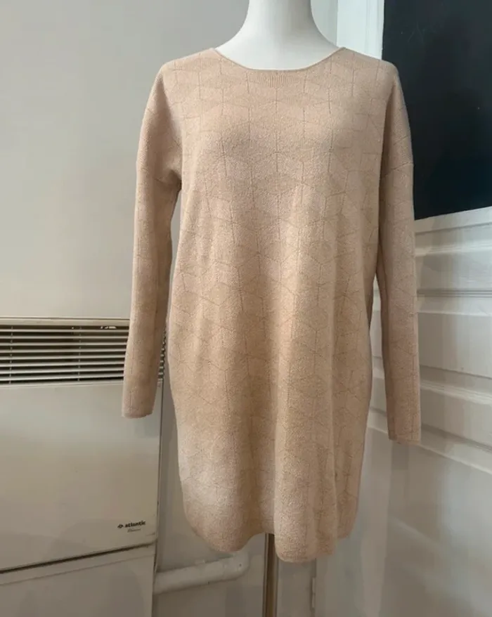 Frnch robe pull beige doré taille M/L - photo numéro 6