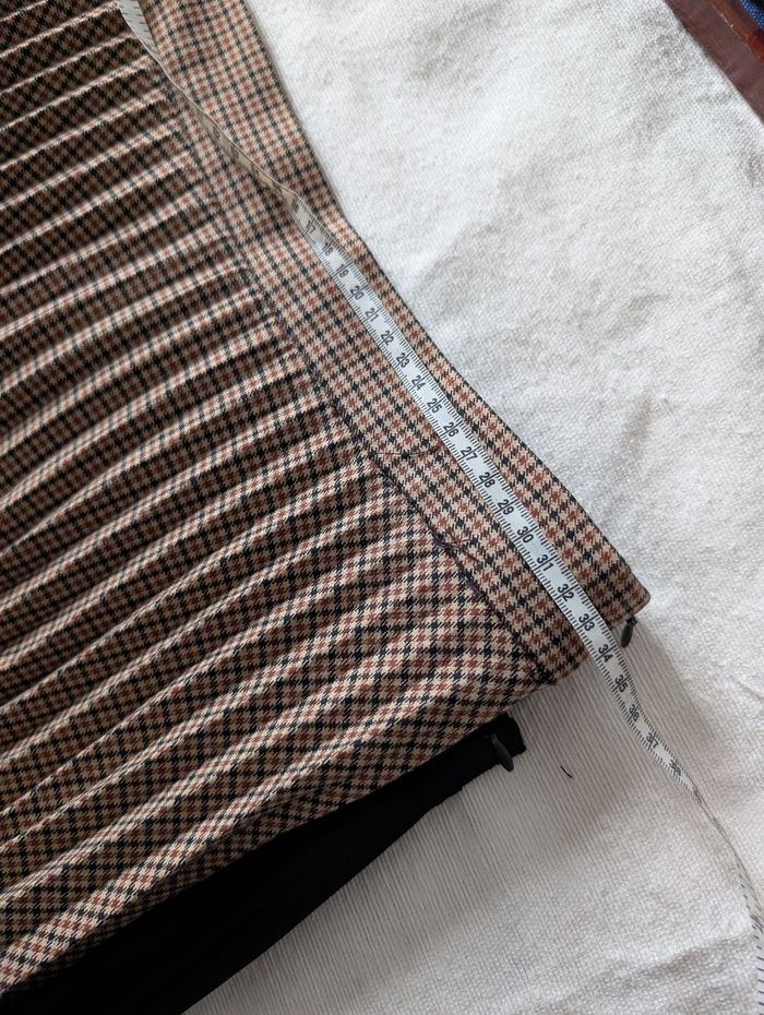 Jupe longue plissee Zara taille 34 bruns carreaux - photo numéro 8