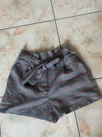 Short vichy taille haute