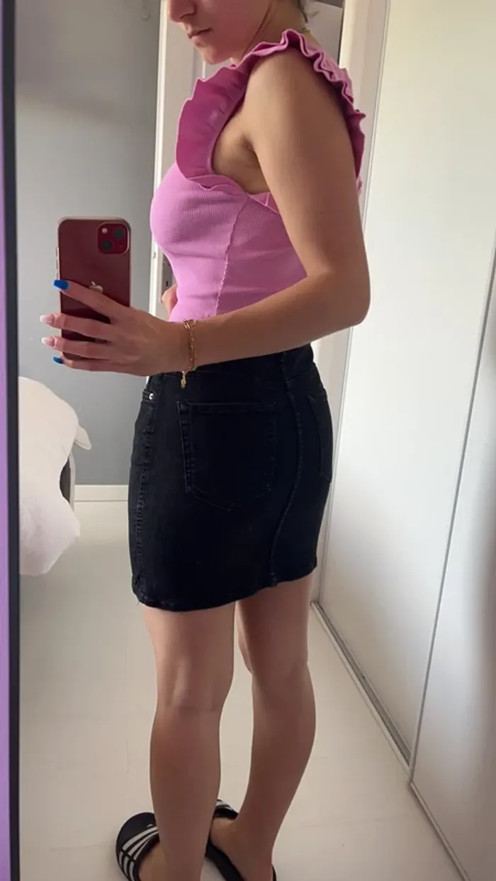 Jupe en jean Zara noir taille S - photo numéro 3