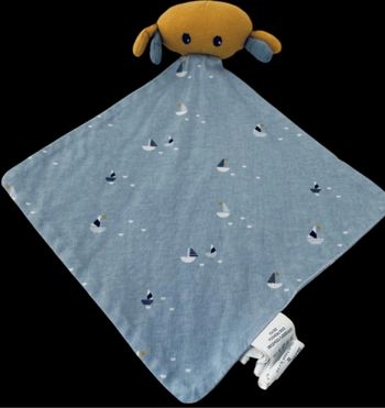 ❤️B5499 Doudou Plat Mouchoir OBAIBI Okaïdi Crabe Orange Bleu Bateau