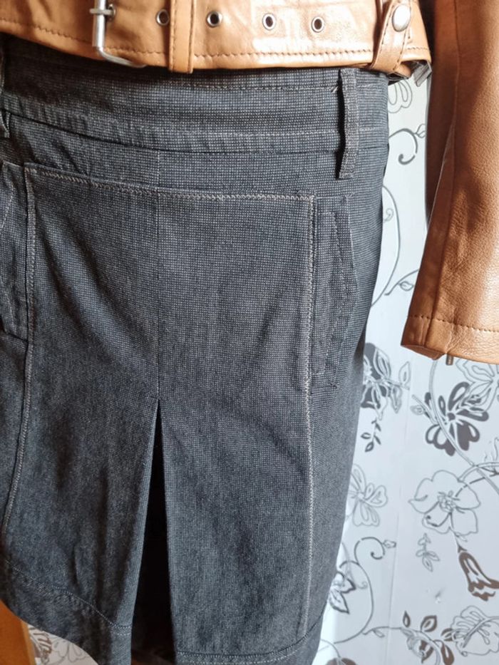 Jupe hiver noir à motifs crème - photo numéro 2