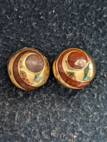 Boucles d'oreilles vintage bicolores