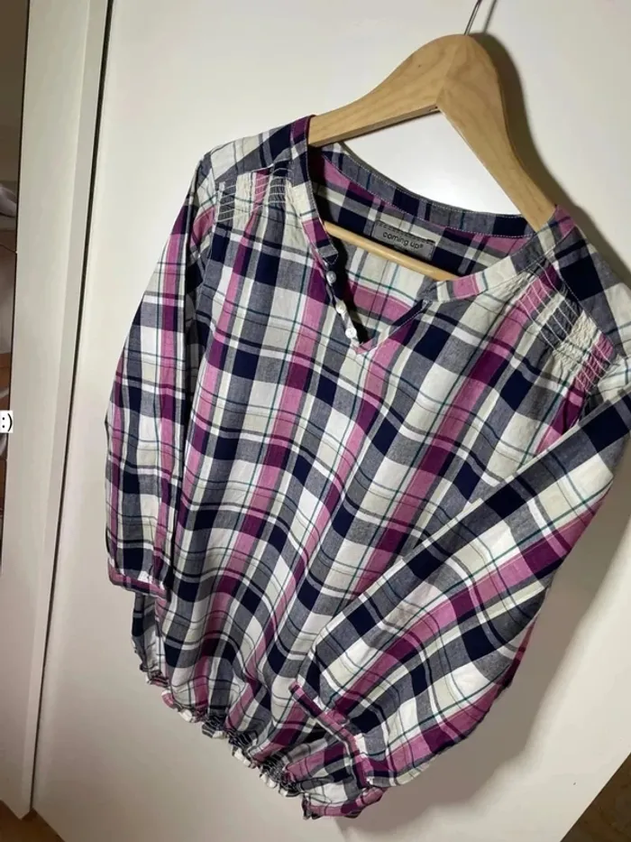 Blouse à carreaux femme en coton taille 44 / coming up - photo numéro 2